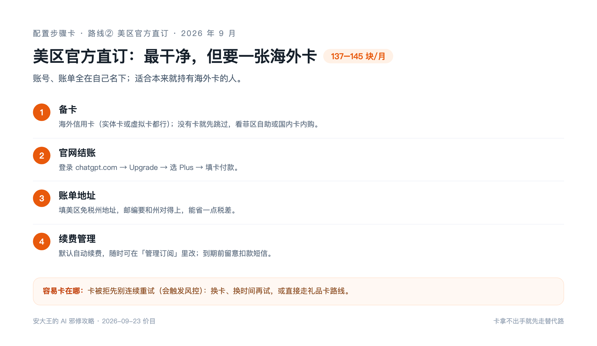 美区官方直订配置步骤卡